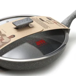 Padella antiaderente con coperchio in vetro Regina di pietra Induction diametro 24 cm