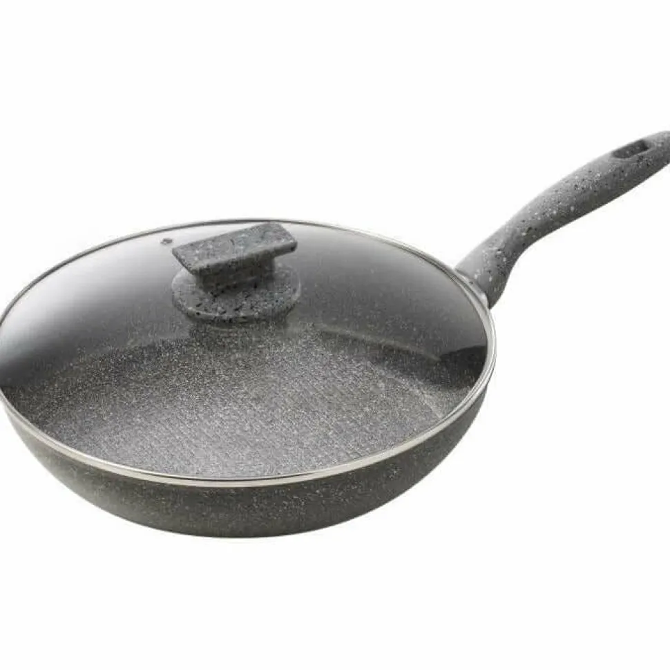 Padella antiaderente con coperchio in vetro Regina di pietra Induction diametro 28 cm