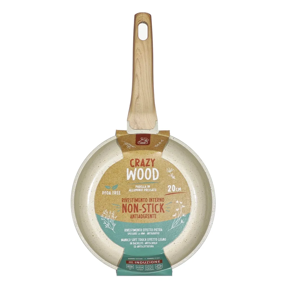 Padella Antiaderente in alluminio pressato Crazy Wood diametro 20 cm