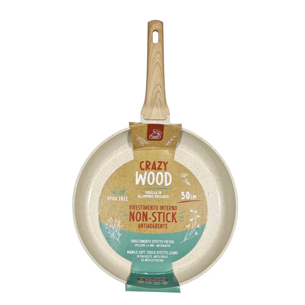Padella Antiaderente in alluminio pressato Crazy Wood diametro 30 cm