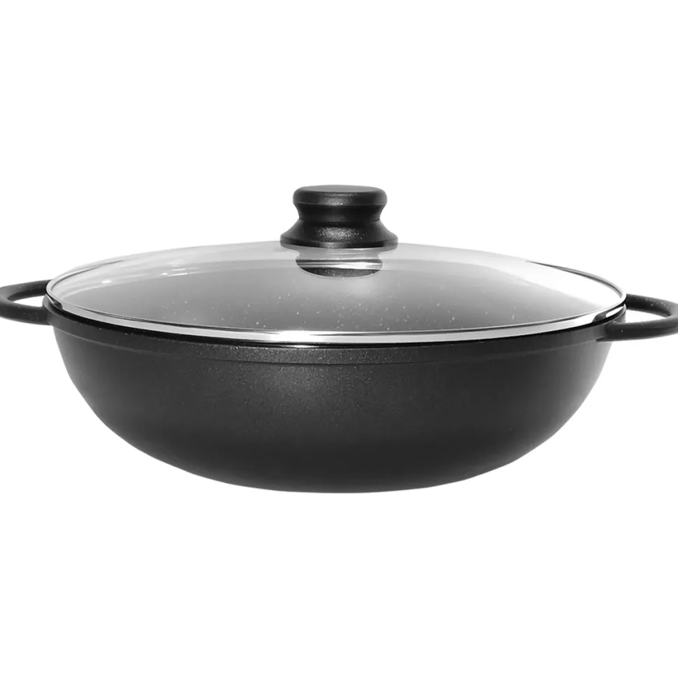 Padella Wok in alluminio con coperchio Linea ChefStone
