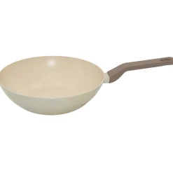 Padella Wok in alluminio pressato Beige Linea Diamante diametro 28 cm