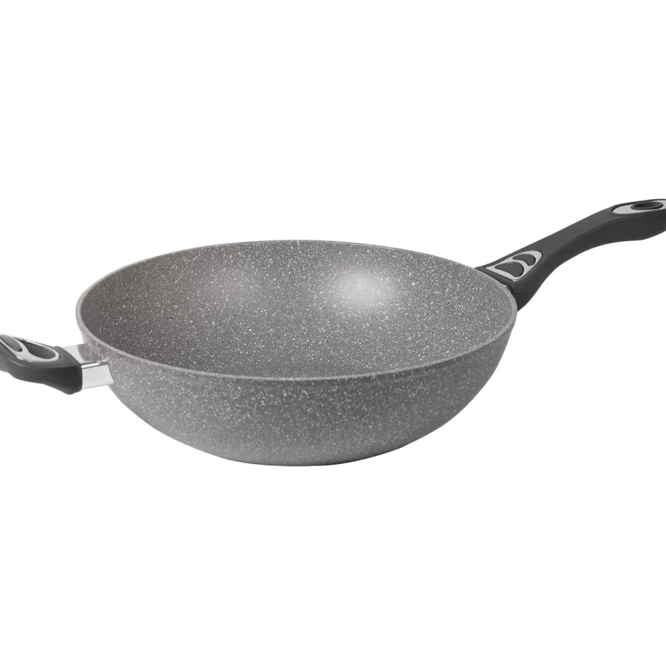 Padella Wok in alluminio pressofuso Linea CookStone diametro 32 cm