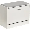 Panca porta scarpe con seduta in MDF Effetto Legno Bianco h50x63x30 cm