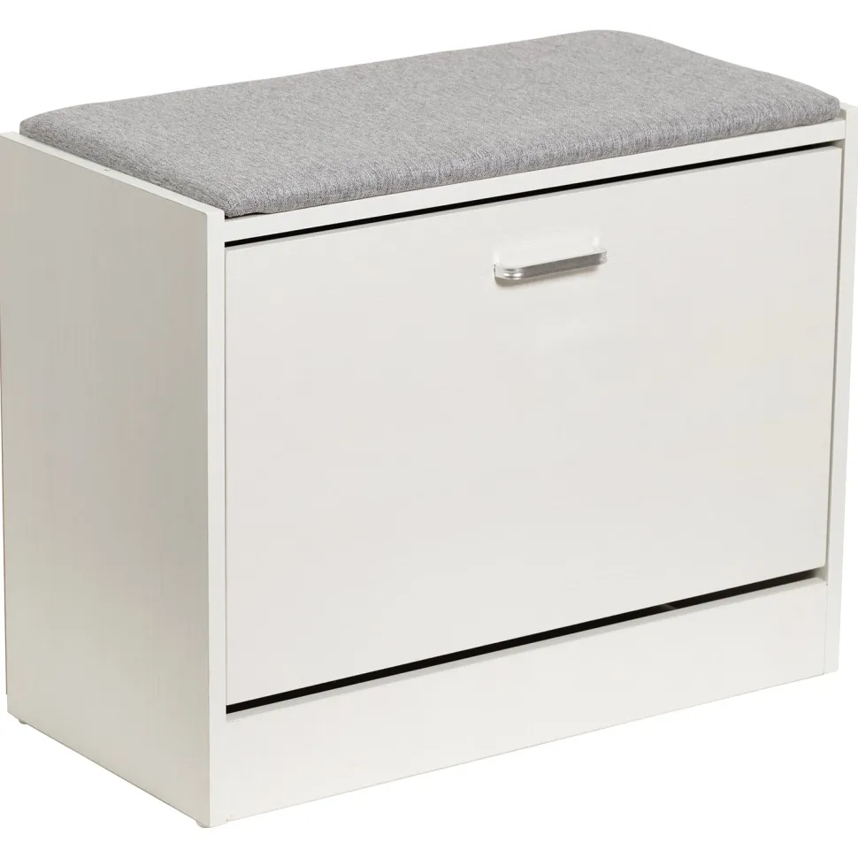 Panca porta scarpe con seduta in MDF Effetto Legno Bianco h50x63x30 cm