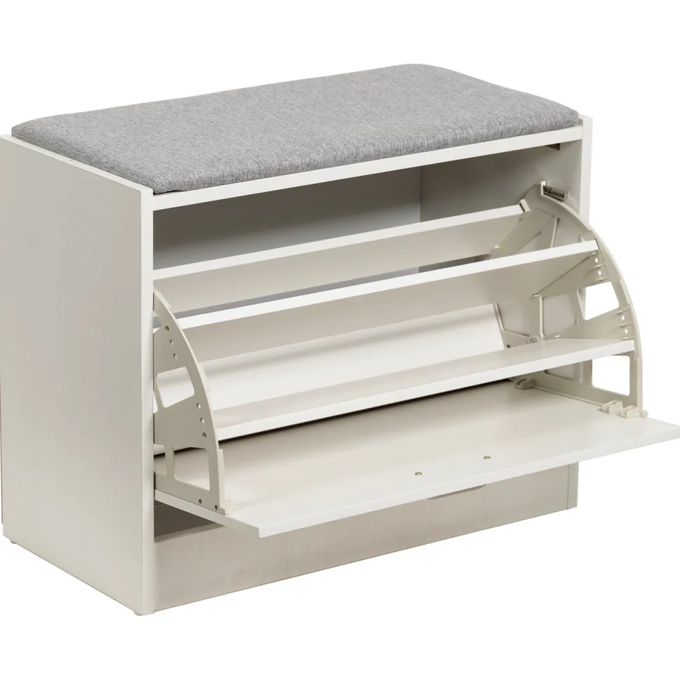 Panca porta scarpe con seduta in MDF Effetto Legno Bianco h50x63x30 cm