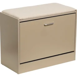 Panca porta scarpe con seduta in MDF Tortora h50x63x30 cm