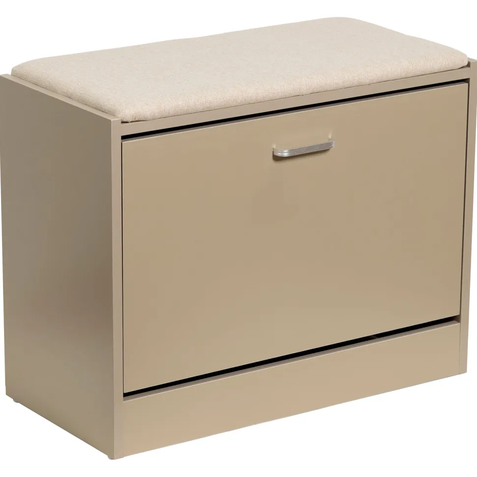Panca porta scarpe con seduta in MDF Tortora h50x63x30 cm