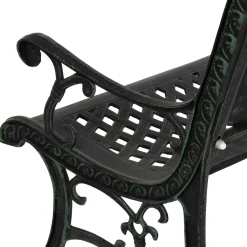 Panchina da Giardino in Ghisa Decorata Verde- h85x128x63 cm