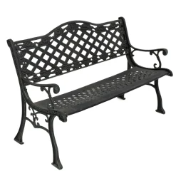 Panchina da Giardino in Ghisa Decorata Verde- h85x128x63 cm