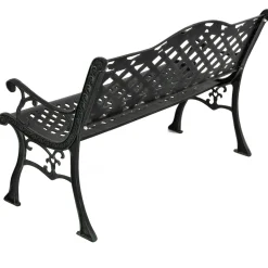 Panchina da Giardino in Ghisa Decorata Verde- h85x128x63 cm