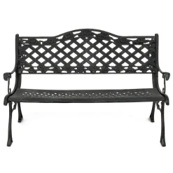 Panchina da Giardino in Ghisa Decorata Verde- h85x128x63 cm