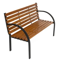 Panchina da Giardino 3 Posti in Acciaio e Legno di Abete