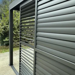 Pannelli Persiana con Doghe Richiudibili Lato 4 metri Grigio
