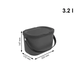 Pattumiera Albula Antracite 3,2 litri