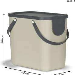 Pattumiera Albula Cappuccino 25 litri
