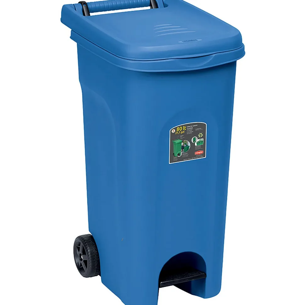 Pattumiera a pedale Linea Urban Eco System Blu Capri 80 Litri