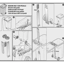 Pattumiera a pedale Linea Urban Eco System Blu Capri 80 Litri