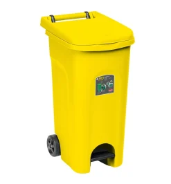 Pattumiera a Pedale Linea Urban Eco System Giallo 80 Litri