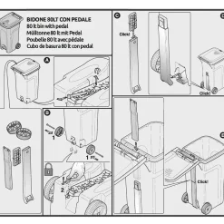 Pattumiera a Pedale Linea Urban Eco System Verde 80 Litri