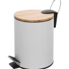 Pattumiera bianca con top in bamboo 3 litri