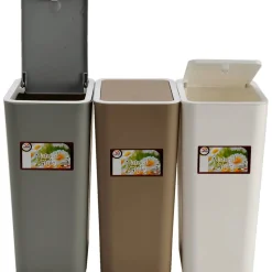 Pattumiera con Coperchio Push 10 litri Linea Natural Style