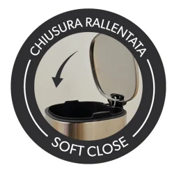 Pattumiera con Pedale in Acciaio Bianco Opaco Soft Close 3 litri