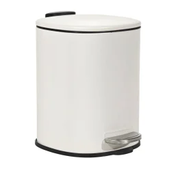 Pattumiera con Pedale in Acciaio Bianco Opaco Soft Close 3 litri