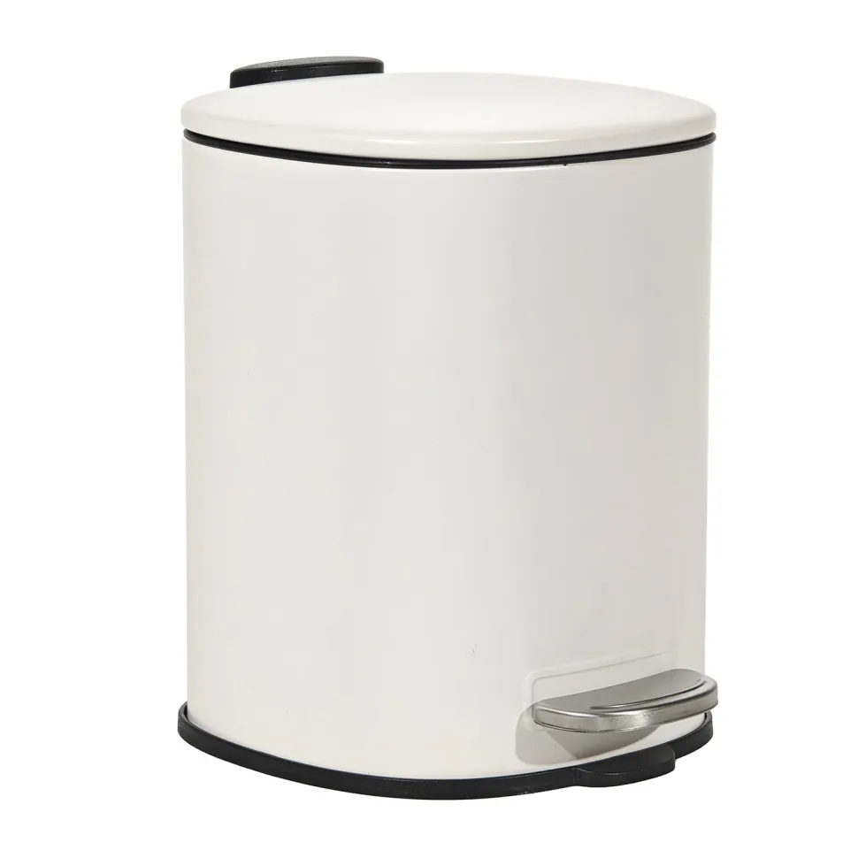 Pattumiera con Pedale in Acciaio Bianco Opaco Soft Close 3 litri