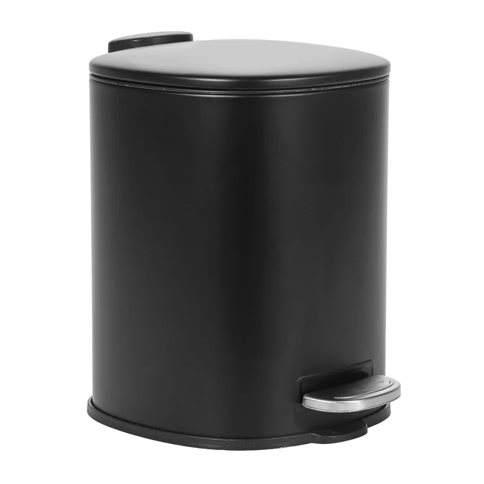Pattumiera con Pedale in Acciaio Nero Opaco Soft Close 3 litri