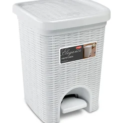 Pattumiera da bagno bianco Linea Elegance 6 litri