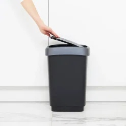 Pattumiera per raccolta differenziata con coperchio basculante Twist Argento 10 Litri