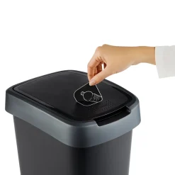 Pattumiera per raccolta differenziata con coperchio basculante Twist Argento 10 Litri