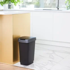 Pattumiera per raccolta differenziata con coperchio basculante Twist Argento 10 Litri
