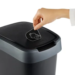 Pattumiera per raccolta differenziata con coperchio basculante Twist Argento 25 Litri