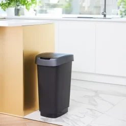 Pattumiera per raccolta differenziata con coperchio basculante Twist Argento 25 Litri