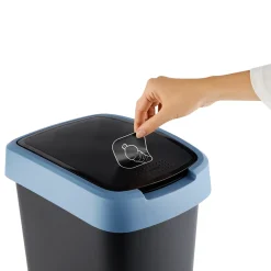 Pattumiera per raccolta differenziata con coperchio basculante Twist Blu 10 Litri