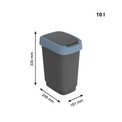 Pattumiera per raccolta differenziata con coperchio basculante Twist Blu 10 Litri