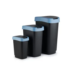 Pattumiera per raccolta differenziata con coperchio basculante Twist Blu 50 Litri