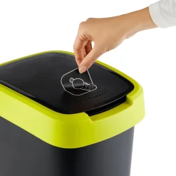 Pattumiera per raccolta differenziata con coperchio basculante Twist Lime 10 Litri