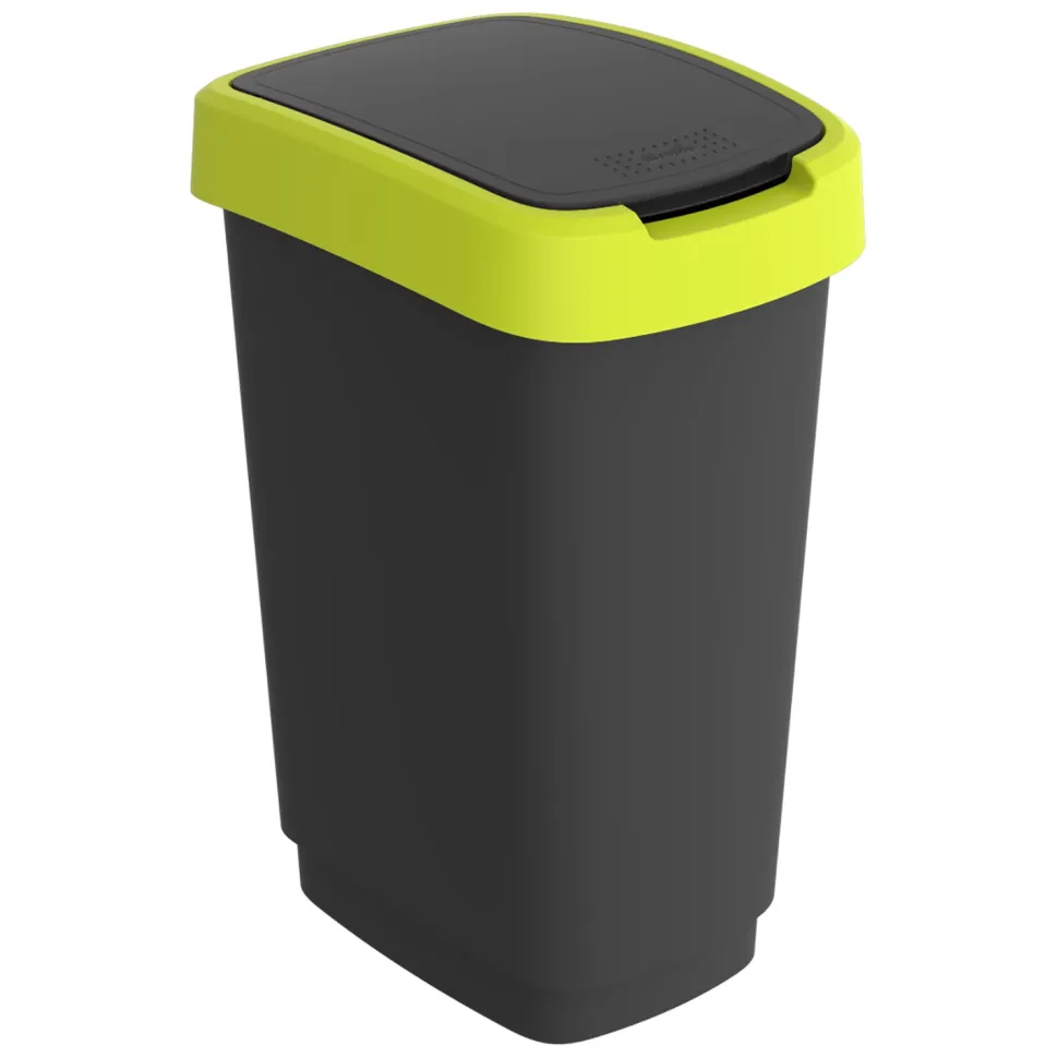 Pattumiera per raccolta differenziata con coperchio basculante Twist Lime 25 Litri