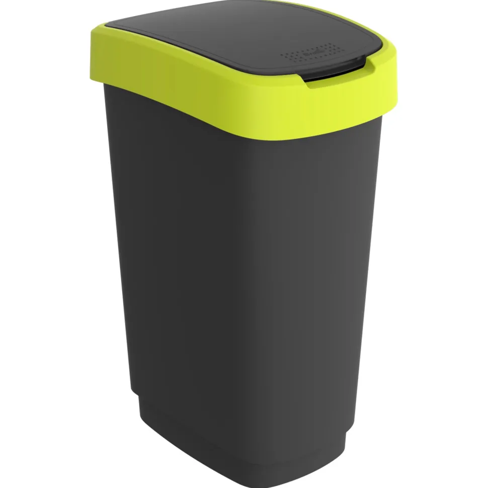 Pattumiera per raccolta differenziata con coperchio basculante Twist Lime 50 Litri