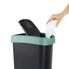 Pattumiera per raccolta differenziata con coperchio basculante Twist Verde 10 Litri