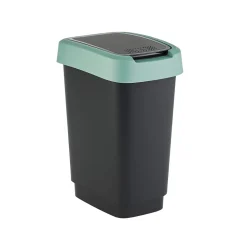 Pattumiera per raccolta differenziata con coperchio basculante Twist Verde 10 Litri