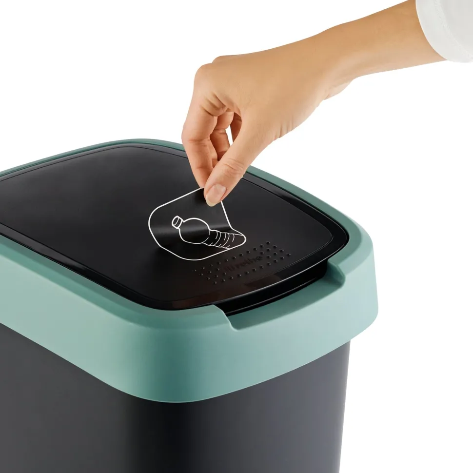 Pattumiera per raccolta differenziata con coperchio basculante Twist Verde 25 Litri