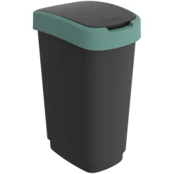 Pattumiera per raccolta differenziata con coperchio basculante Twist Verde 50 Litri