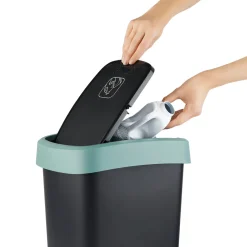 Pattumiera per raccolta differenziata con coperchio basculante Twist Verde 50 Litri