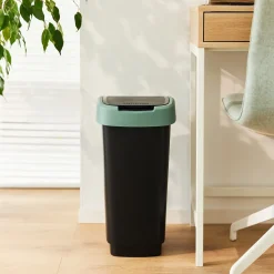 Pattumiera per raccolta differenziata con coperchio basculante Twist Verde 50 Litri
