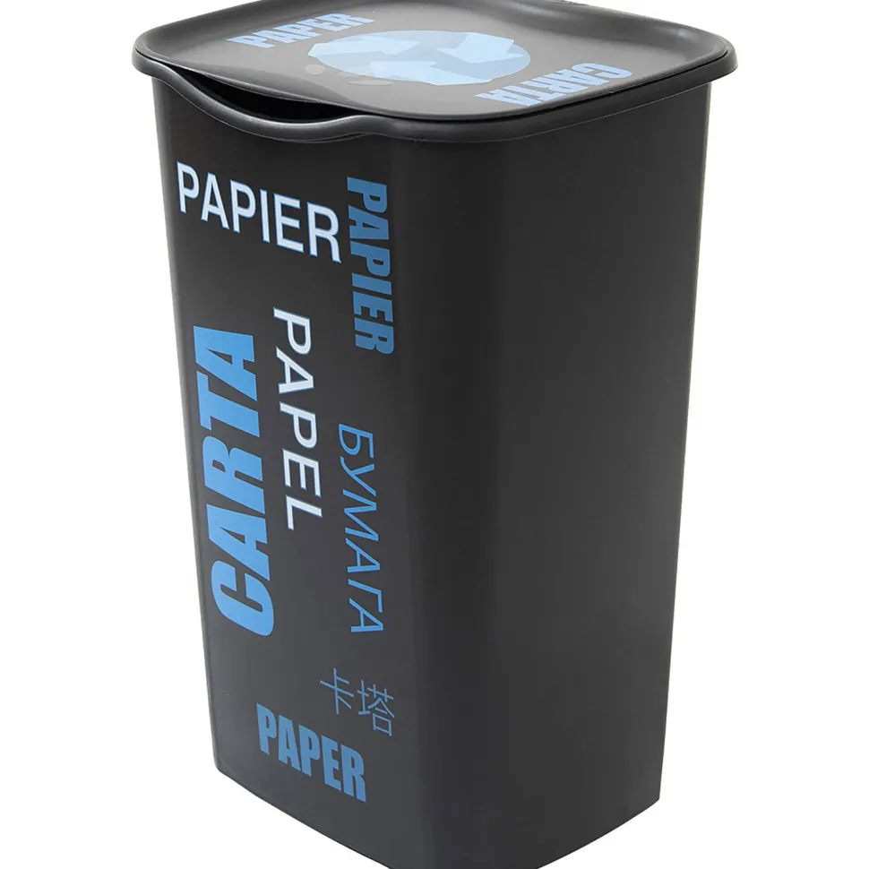 Pattumiera Recycling Carta Misto 50 Litri Nero