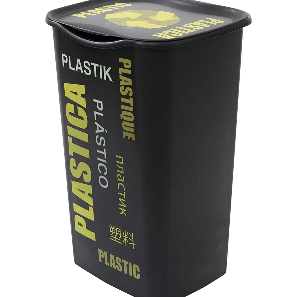 Pattumiera Recycling Plastica 50 Litri Nero